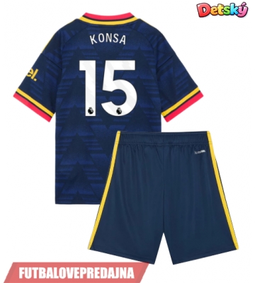 Lacne Dětský Futbalové dres Arsenal Ezri Konsa #15 2026-27 Krátky Rukáv - Preč (+ trenírky)